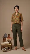K 960 New Colors By Naisha Cotton Printed Crop Shirt
